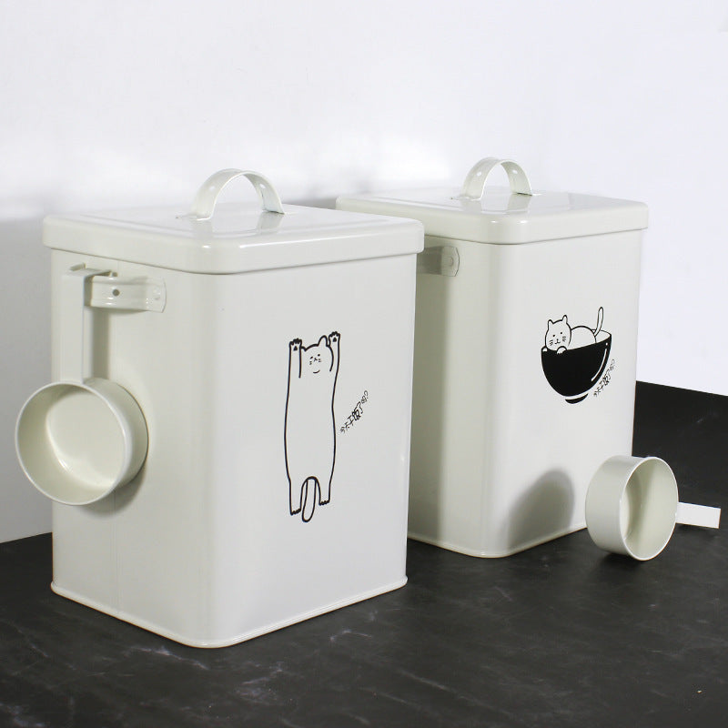 Pet metal grain storage bucket