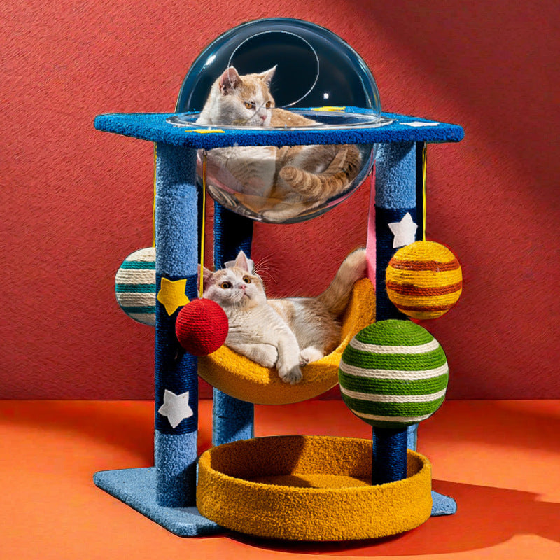 Space capsule cat climbing frame