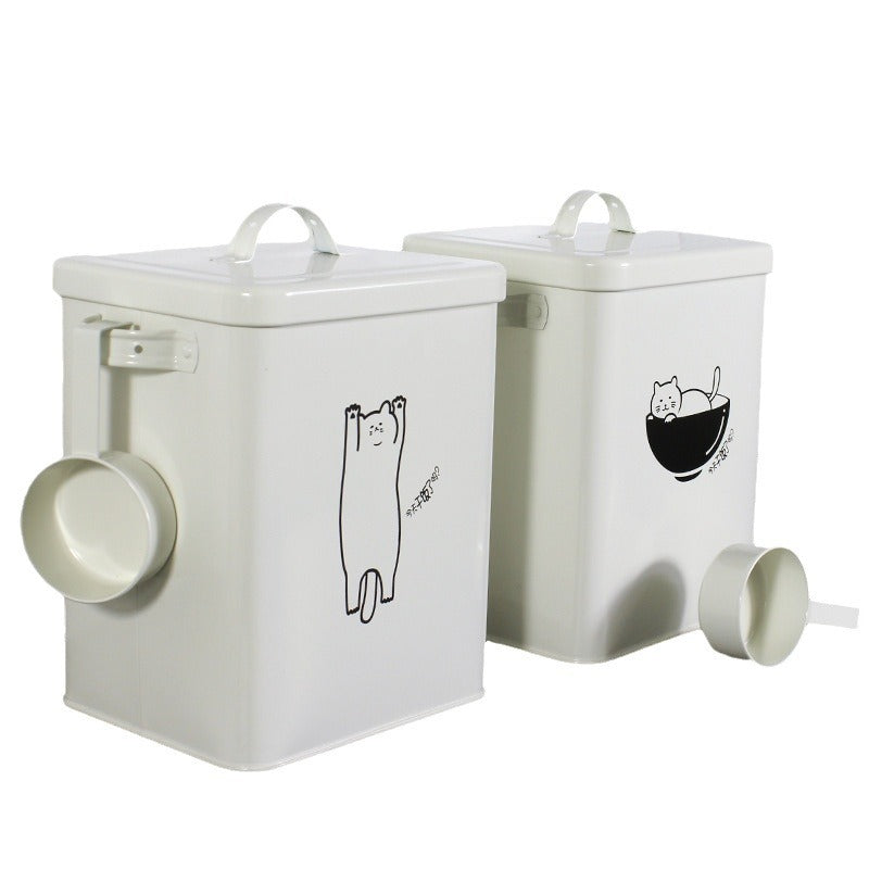 Pet metal grain storage bucket
