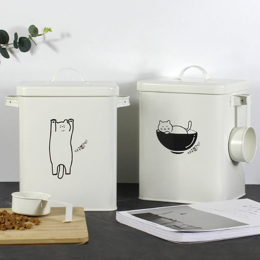 Pet metal grain storage bucket