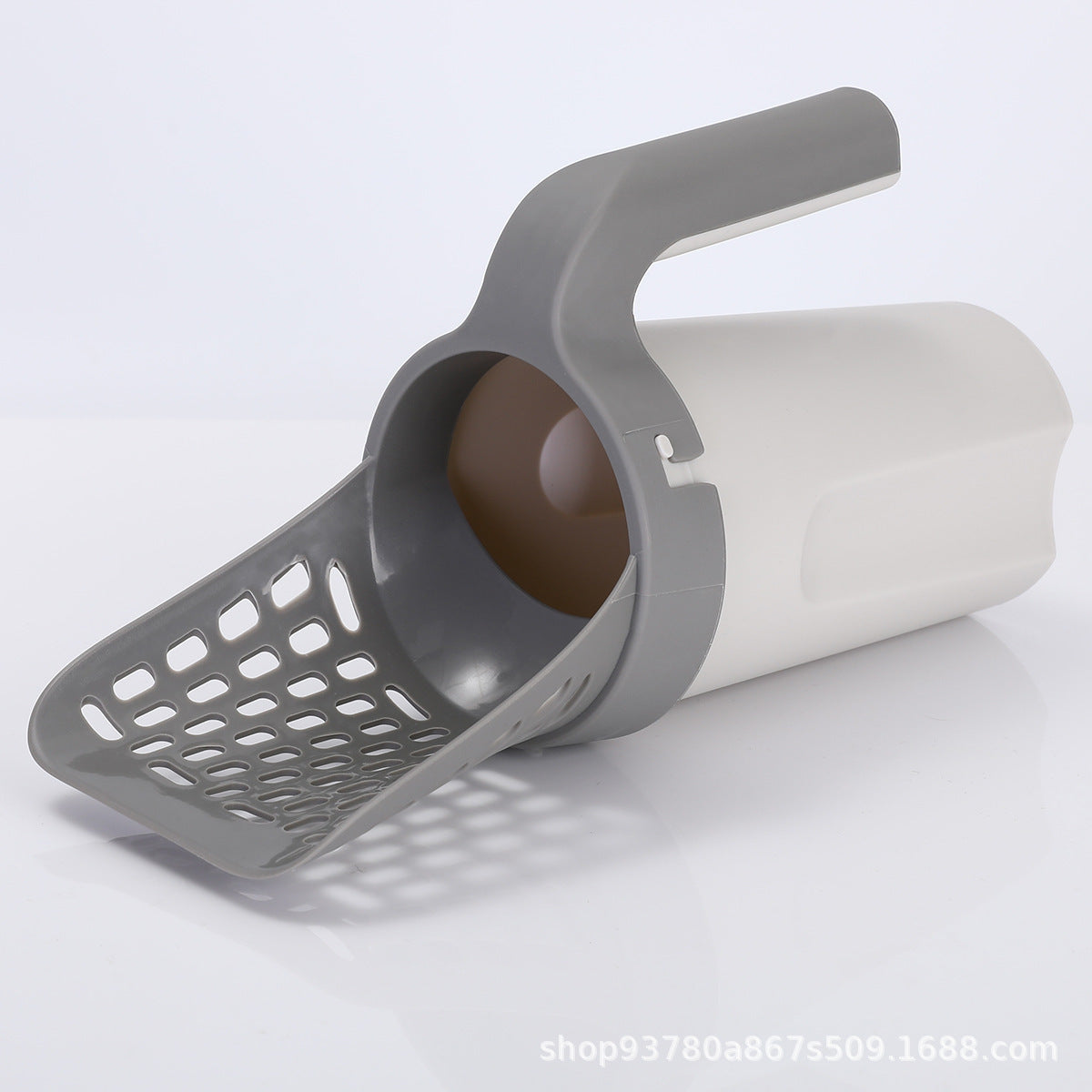 Integrated cat litter shovel