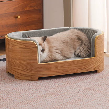 Solid wood pet nest