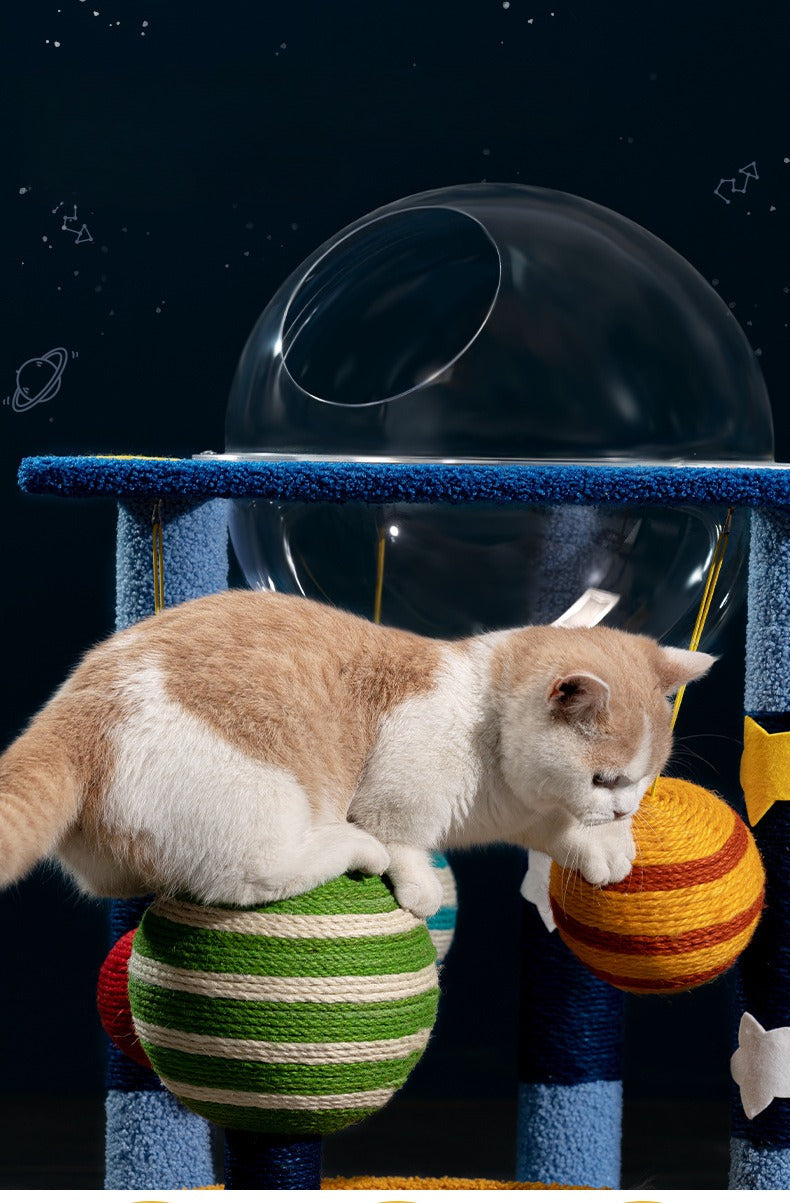 Space capsule cat climbing frame