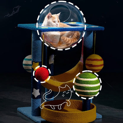 Space capsule cat climbing frame