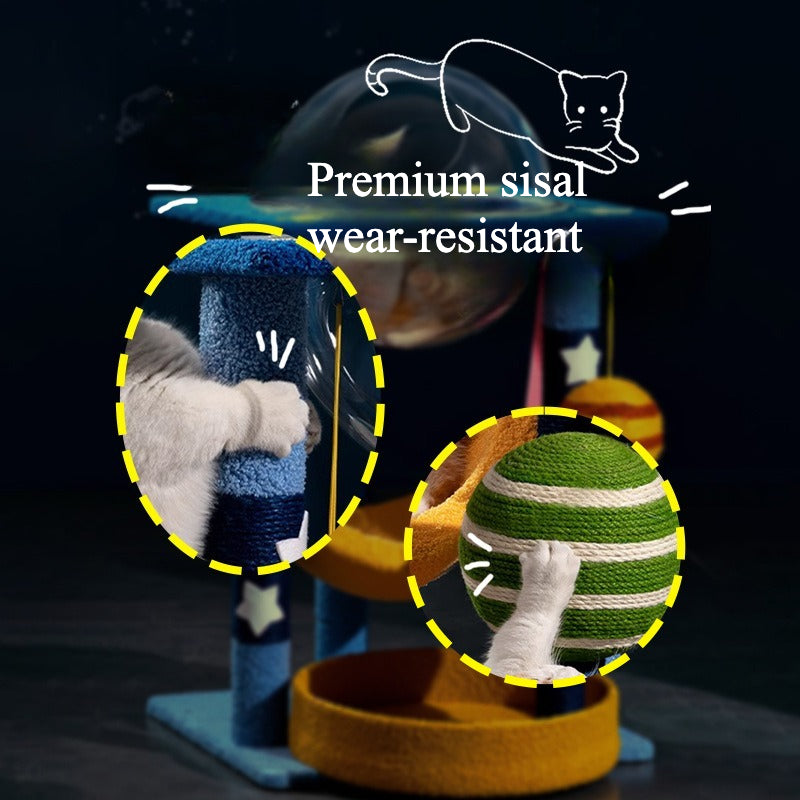 Space capsule cat climbing frame
