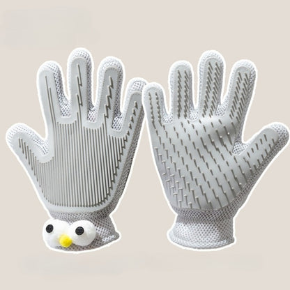 Stroking cats gloves can remove floating hair
